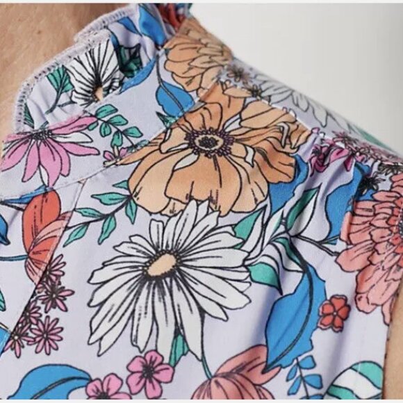 Tolani Collection Sleeveless V-Neck Dress Midi Floral Women's 3X Pastel A506013 - Picture 3 of 16